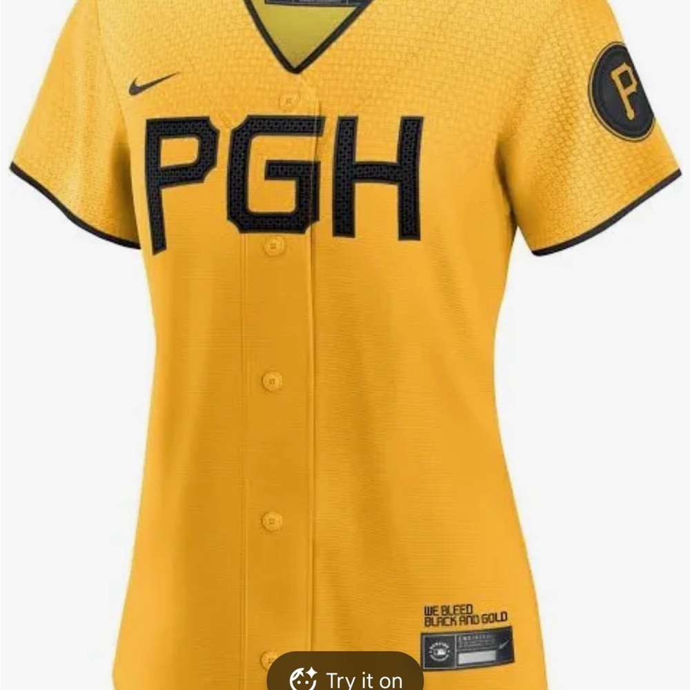 Nike Yellow PGH Baseball Jersey with Black Trim